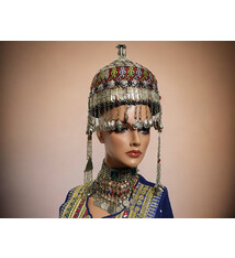 vintage Tribal Turkmen women,s wedding wedding headdress for bride Afghanistan Turkmeistan Uzbekistan hat 23A