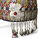 Vintage Tribal Uzbek Frauen Hochzeit kopfschmuck kopfbdekung Turkmenisch Afghanistan Turkmenistan Uzbekistan 23A