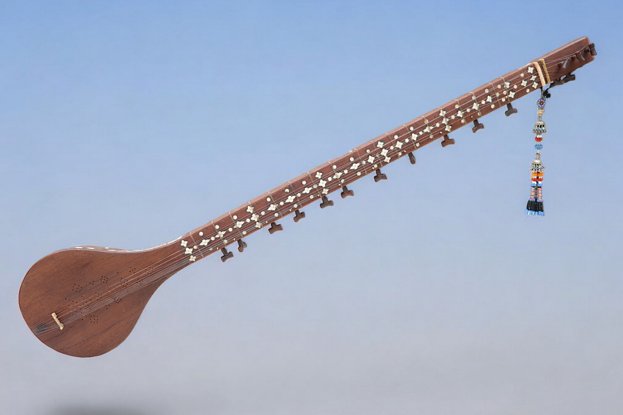 antik exotische traditionelle Volksmusikinstrument Afghanistan Tambur Tanbur tanboor Afghan Langhalslaute für linkshänder   تنبور Nr-25