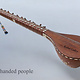 antique afghan folk music instrument Tambur Tanbur tanboor from Afghanaistan  with mother-of-pearl and bone inlaid for left-handed people تنبور No:25