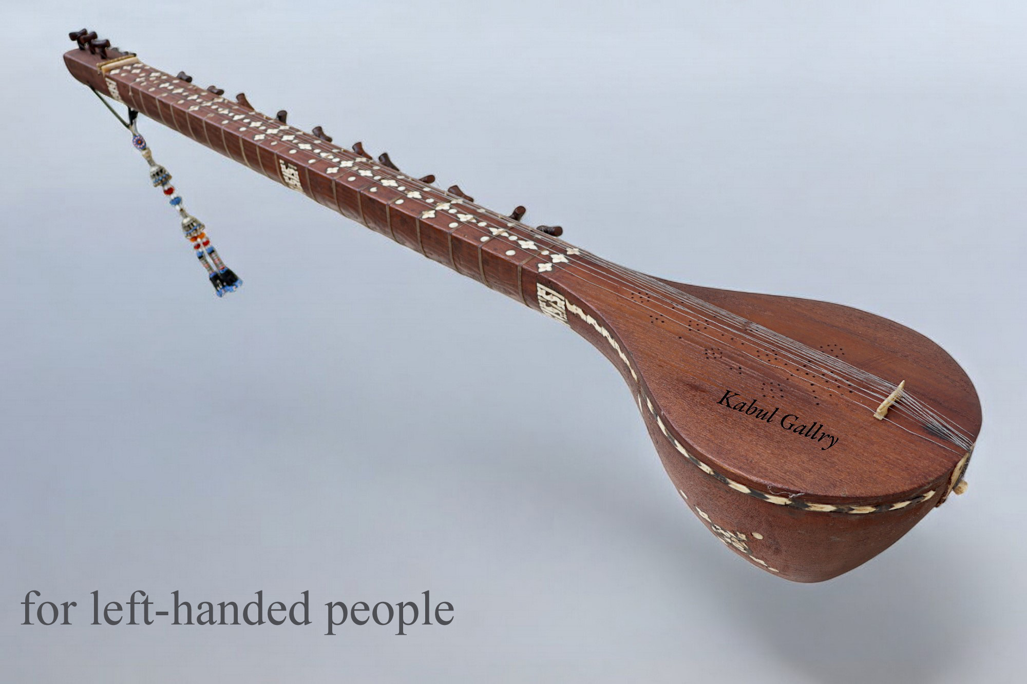 antik exotische traditionelle Volksmusikinstrument Afghanistan Tambur Tanbur tanboor Afghan Langhalslaute für linkshänder   تنبور Nr-25