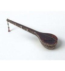 antik exotische traditionelle Volksmusikinstrument Afghanistan Tambur Tanbur tanboor Afghan Langhalslaute mit Silber verziert seltener Museum stück تنبور