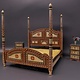 Vintage orient solid wood bed canopy bed double bed from Pakistan MGL