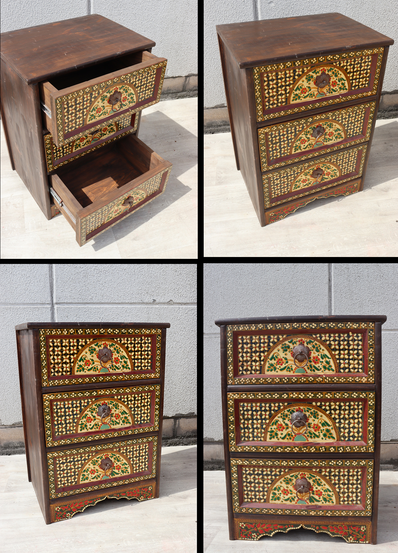 Massivholz handbemalte Himmelbett doppelbett MGL - Copy