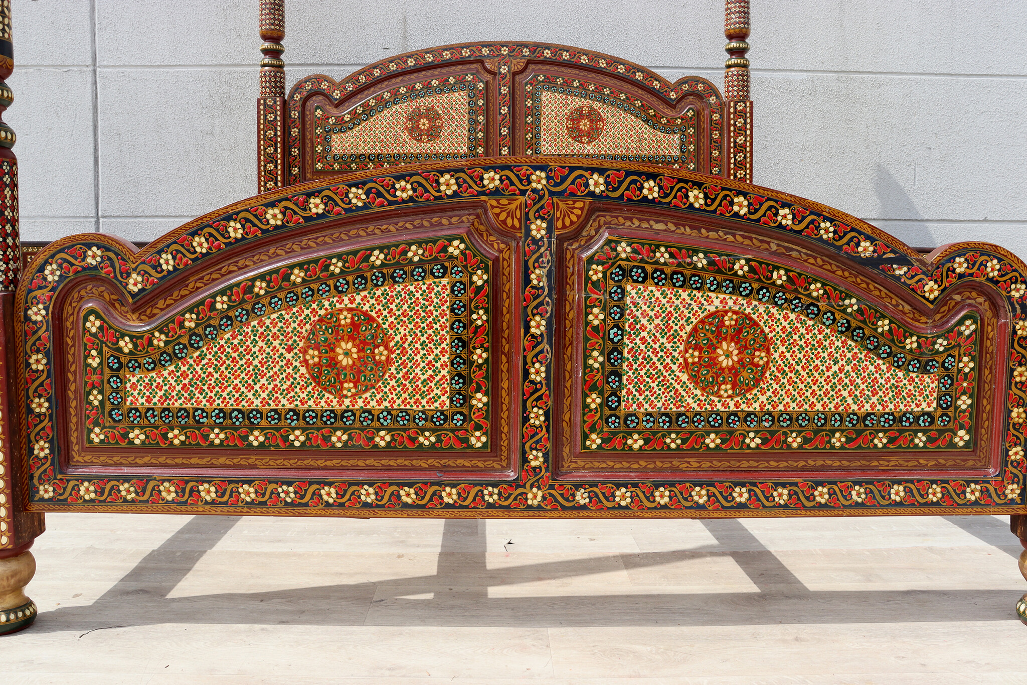 Vintage orient solid wood bed canopy bed double bed from Pakistan MGL - Copy