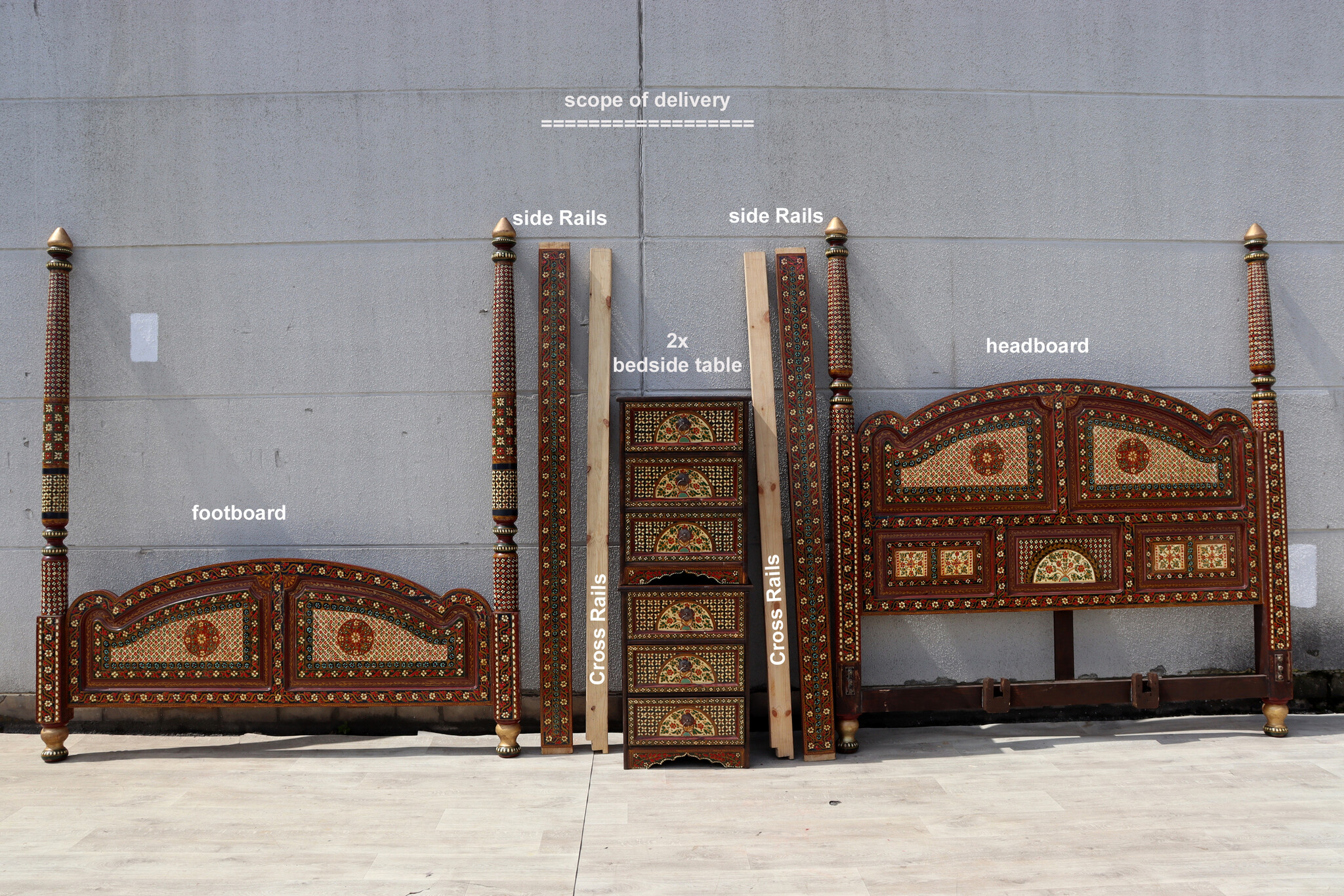 Massivholz handbemalte Himmelbett doppelbett MGL - Copy