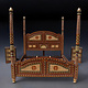 Vintage orient solid wood bed canopy bed double bed from Pakistan MGL - Copy
