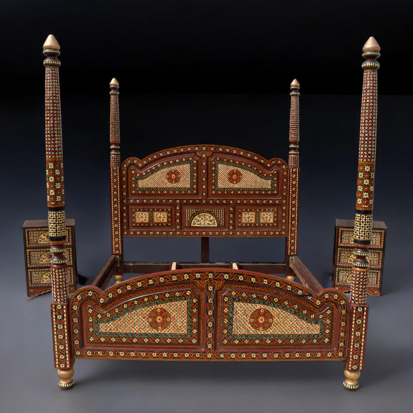 Massivholz handbemalte Himmelbett doppelbett MGL - Copy