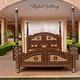 Vintage orient solid wood bed canopy bed double bed from Pakistan MGL - Copy
