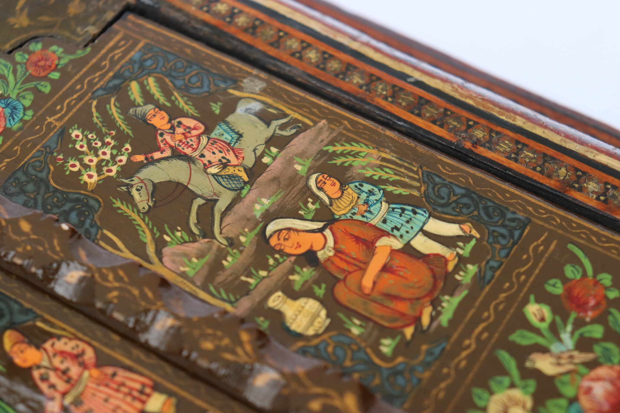 oriental hand made and  Hand Painted Islamic Khatamkari wall mirror mirror hand-painted withe miniature painting 24/A