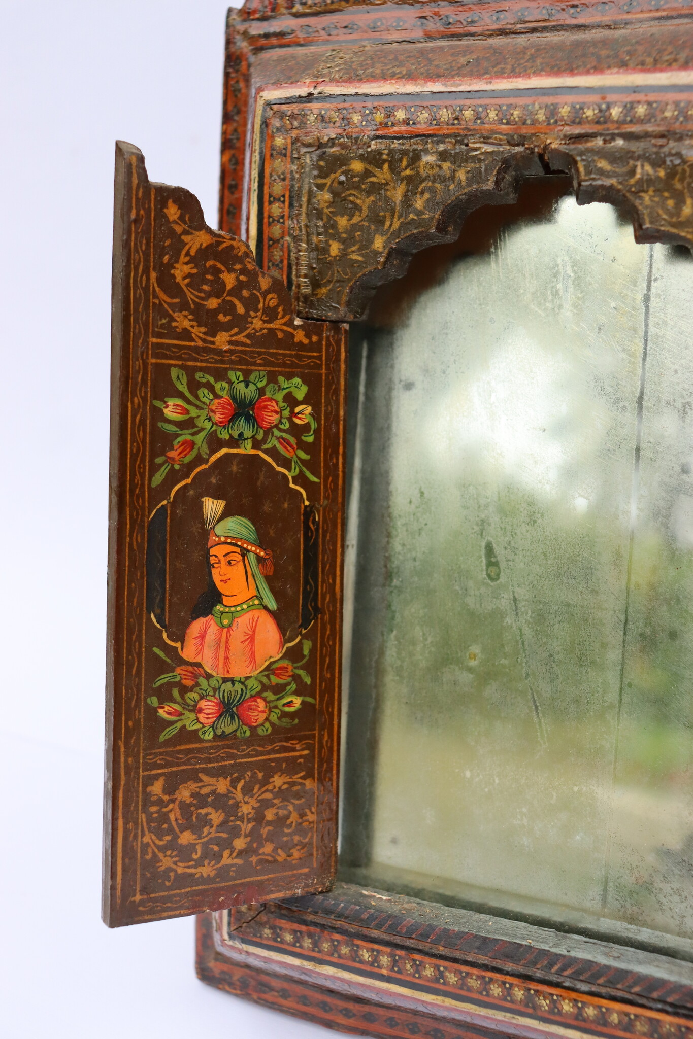 oriental hand made and  Hand Painted Islamic Khatamkari wall mirror mirror hand-painted withe miniature painting 24/A