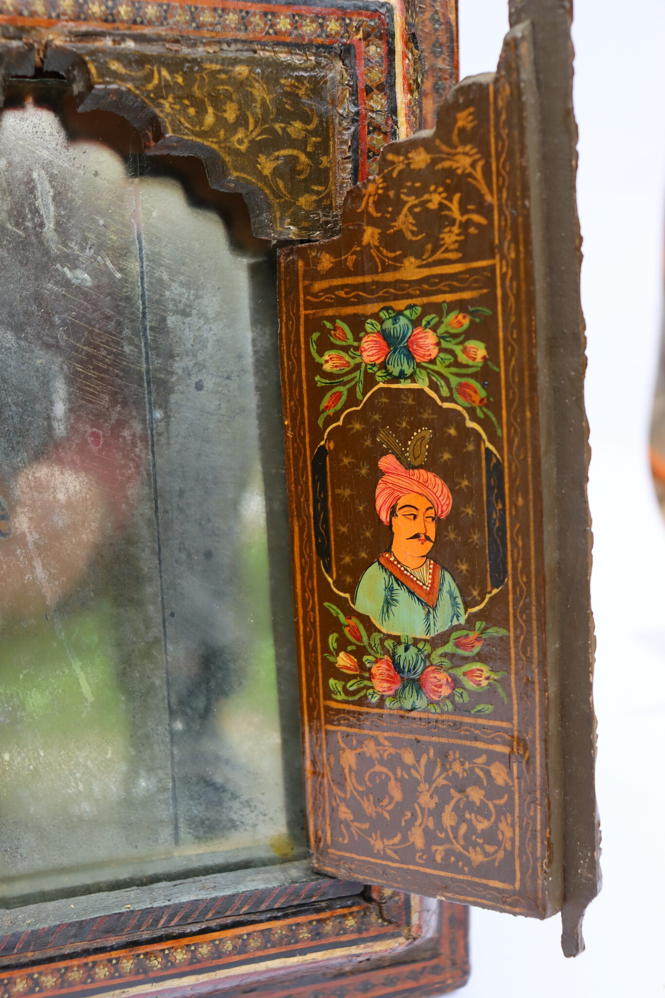 oriental hand made and  Hand Painted Islamic Khatamkari wall mirror mirror hand-painted withe miniature painting 24/A