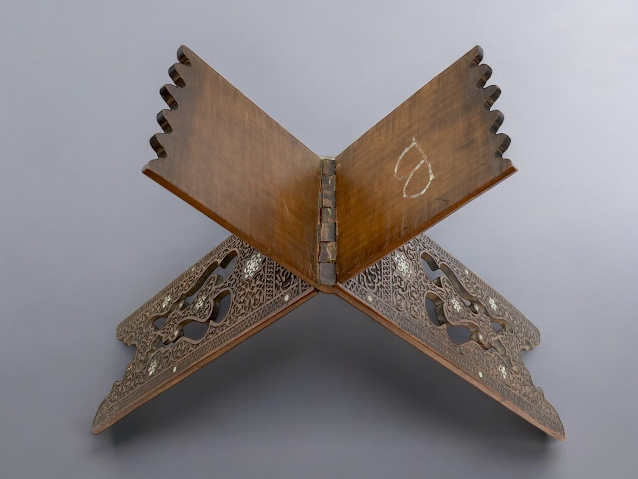 Antiker Orient hand geschnitzter islamischer osmanische Holz Koran Koran Ständer 19 Jh. NO-B