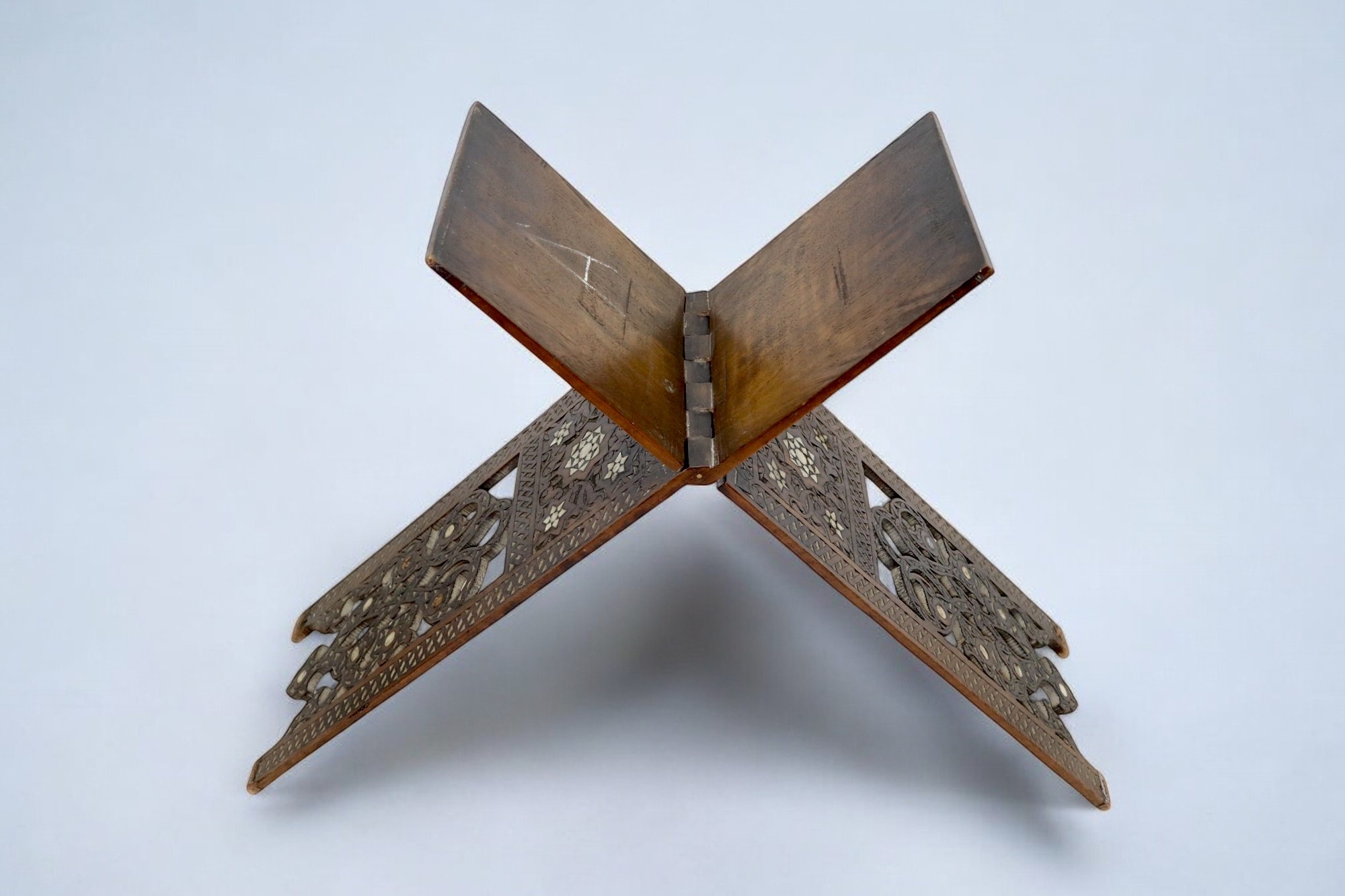 Antique hand-carved Ottoman Islamic Qur'an stand wood Inlaid Qur'an Koran Stand No:A