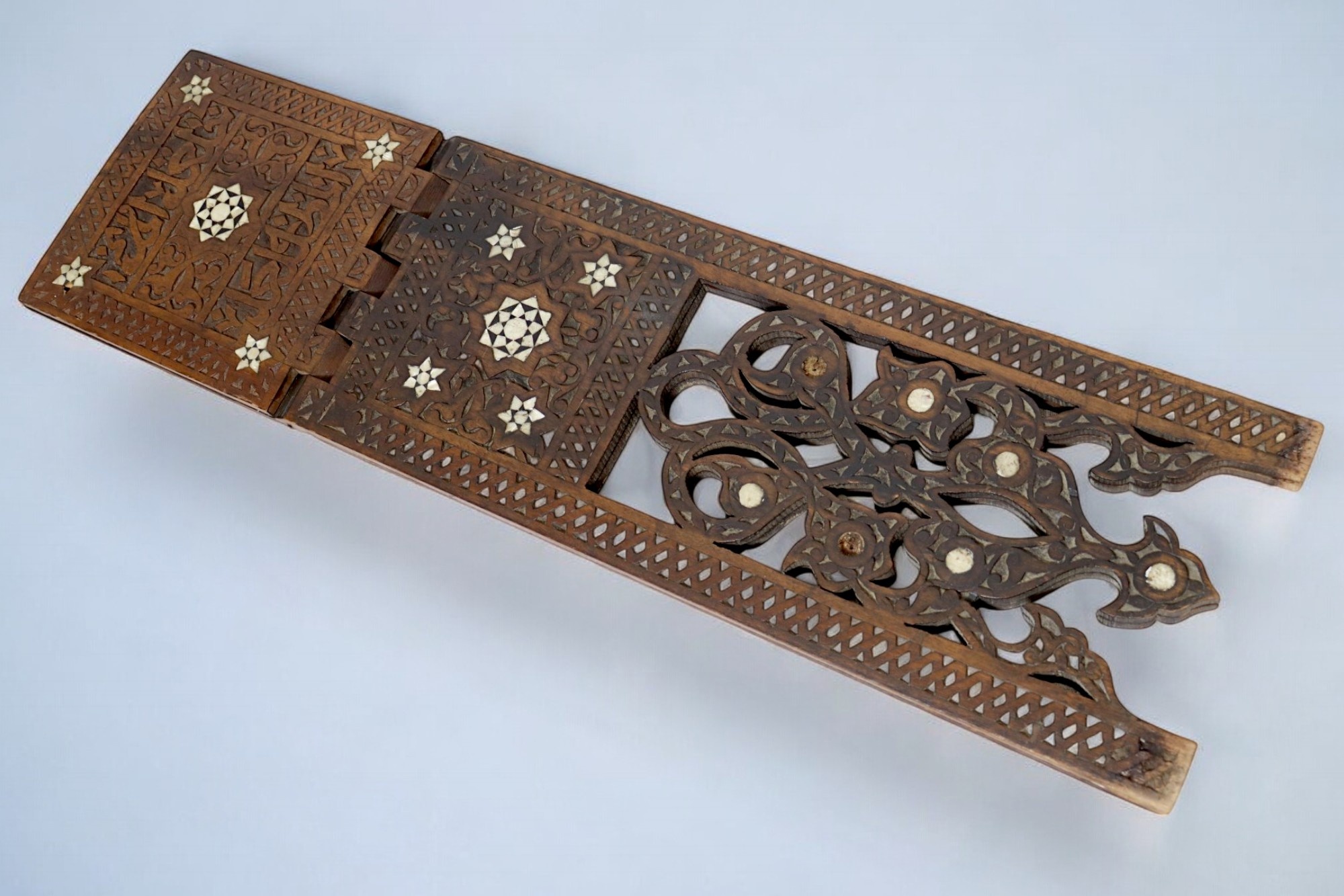 Antique hand-carved Ottoman Islamic Qur'an stand wood Inlaid Qur'an Koran Stand No:A