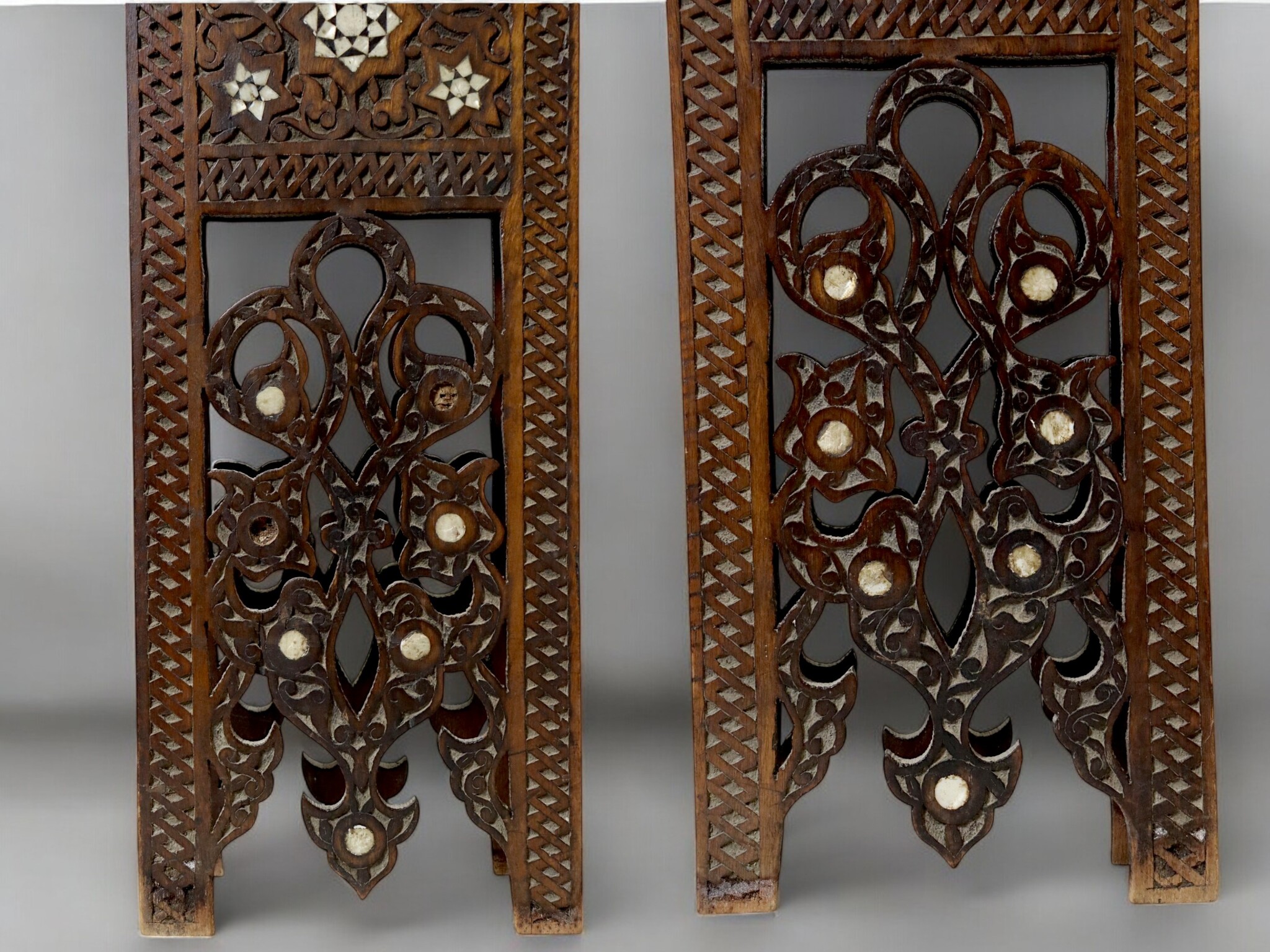 Antique hand-carved Ottoman Islamic Qur'an stand wood Inlaid Qur'an Koran Stand No:A