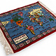 45.2 x 35.4 inch Rare Masterpiece oriental hand knotted Wool wall Rug world Atlas carpet map Worldmap Calligraphy from Afghanistan