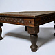 100x100 cm antique-look orient solid wood hand-carved table living room table coffee table Nuristan Afghanistan 24