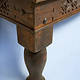 100x100 cm antique-look orient solid wood hand-carved table living room table coffee table Nuristan Afghanistan 24