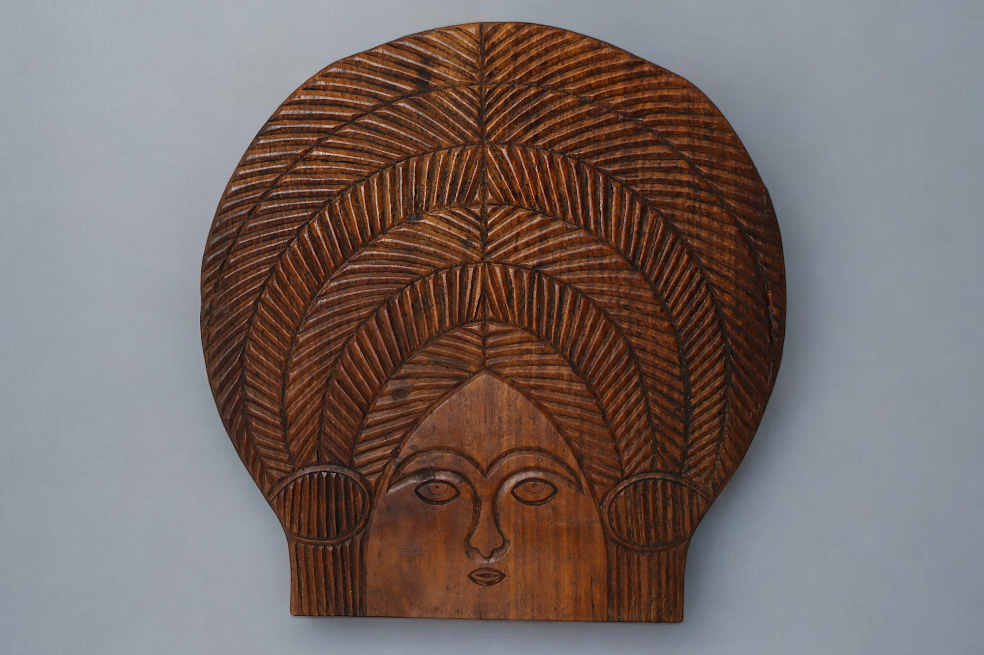 vintage orient solid wood handmade hand carved wall relief wall decoration from Nuristan Afghanistan No:C