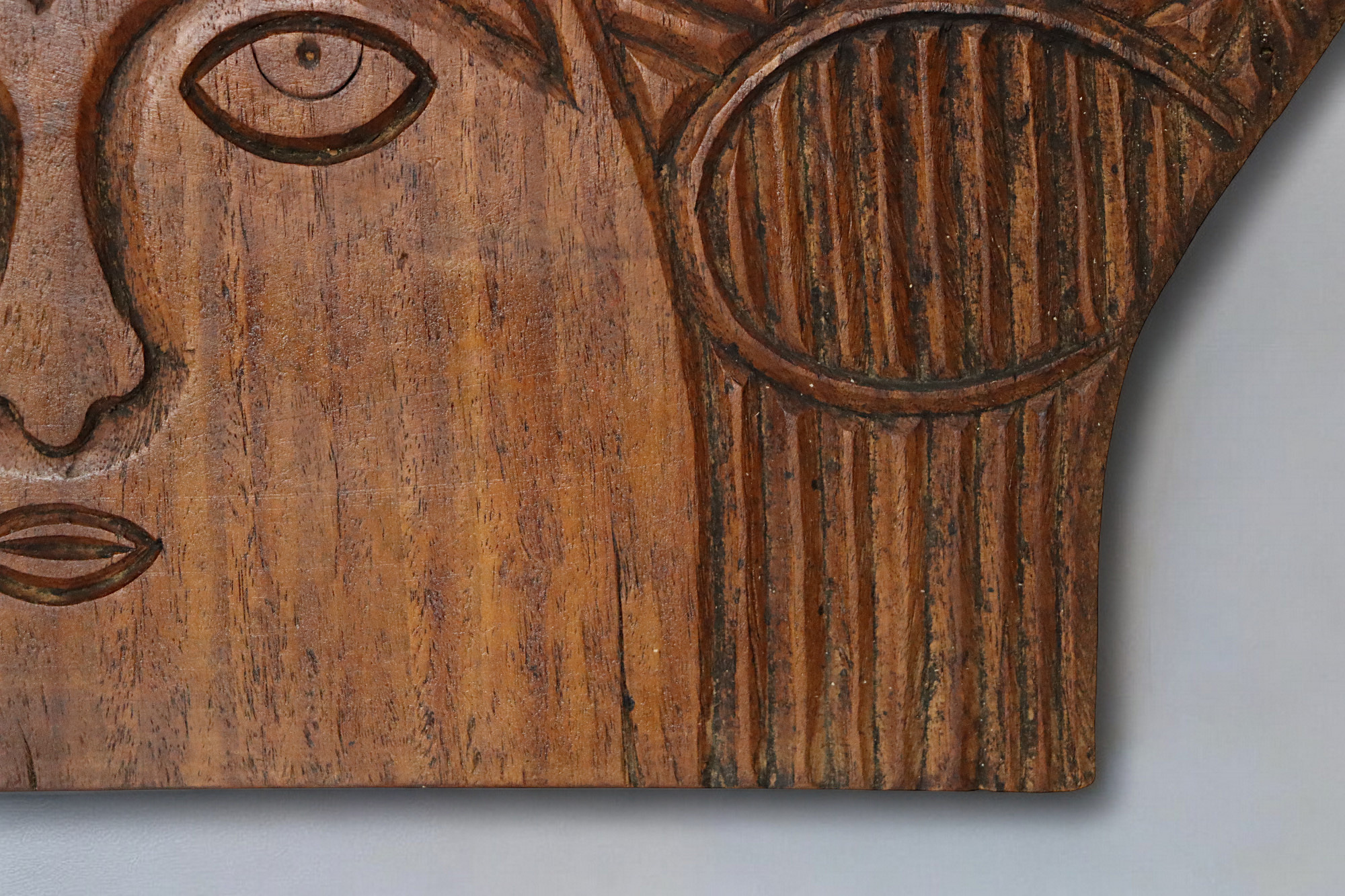 vintage orient solid wood handmade hand carved wall relief wall decoration from Nuristan Afghanistan No:C