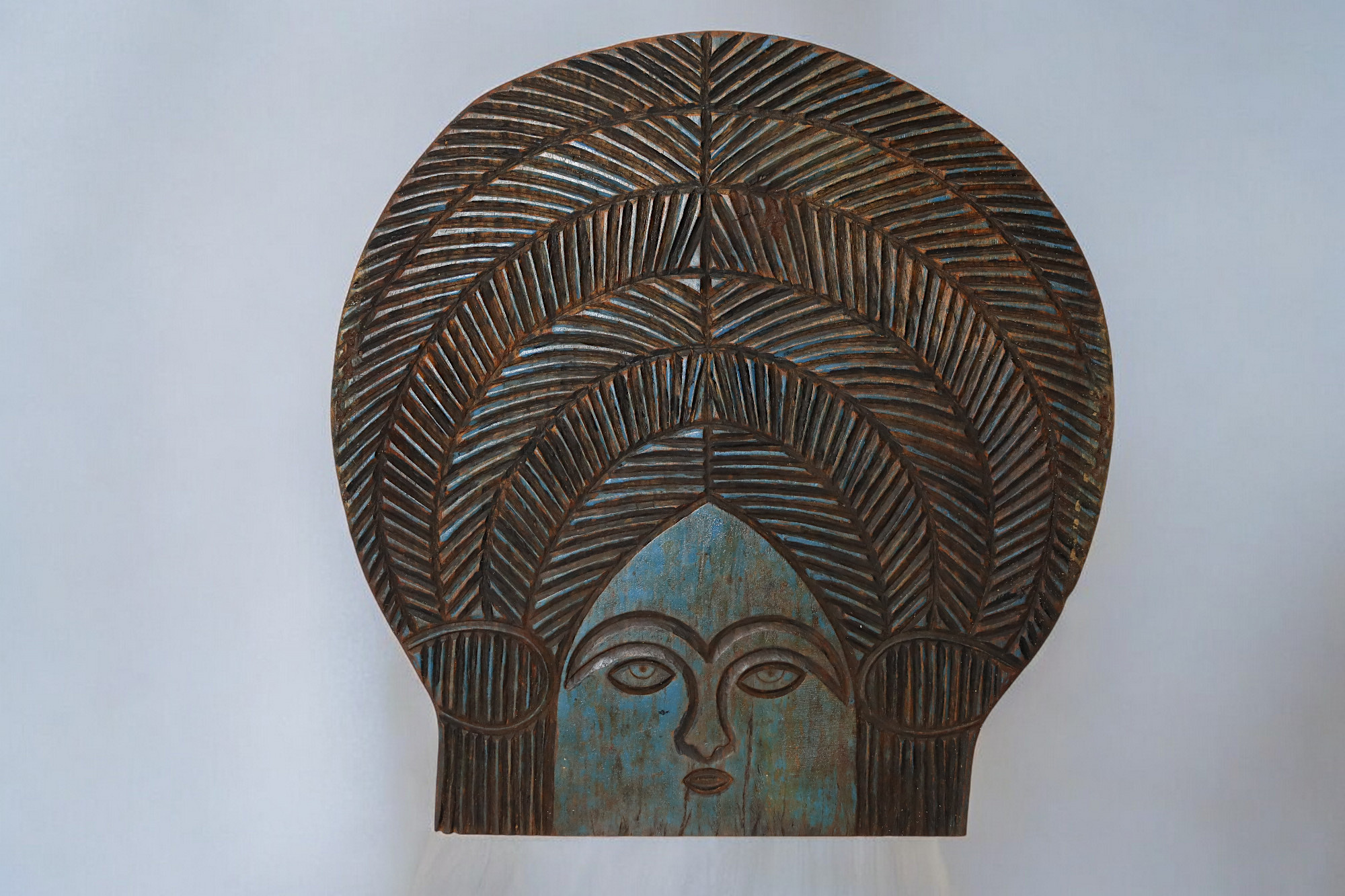 Vintag Handgeschnitzte wandrelief Wandbild WandKunst Skulptur aus Nuristan Afghanistan No:B