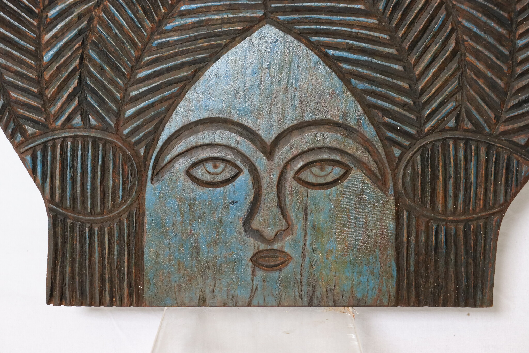 Vintag Handgeschnitzte wandrelief Wandbild WandKunst Skulptur aus Nuristan Afghanistan No:B