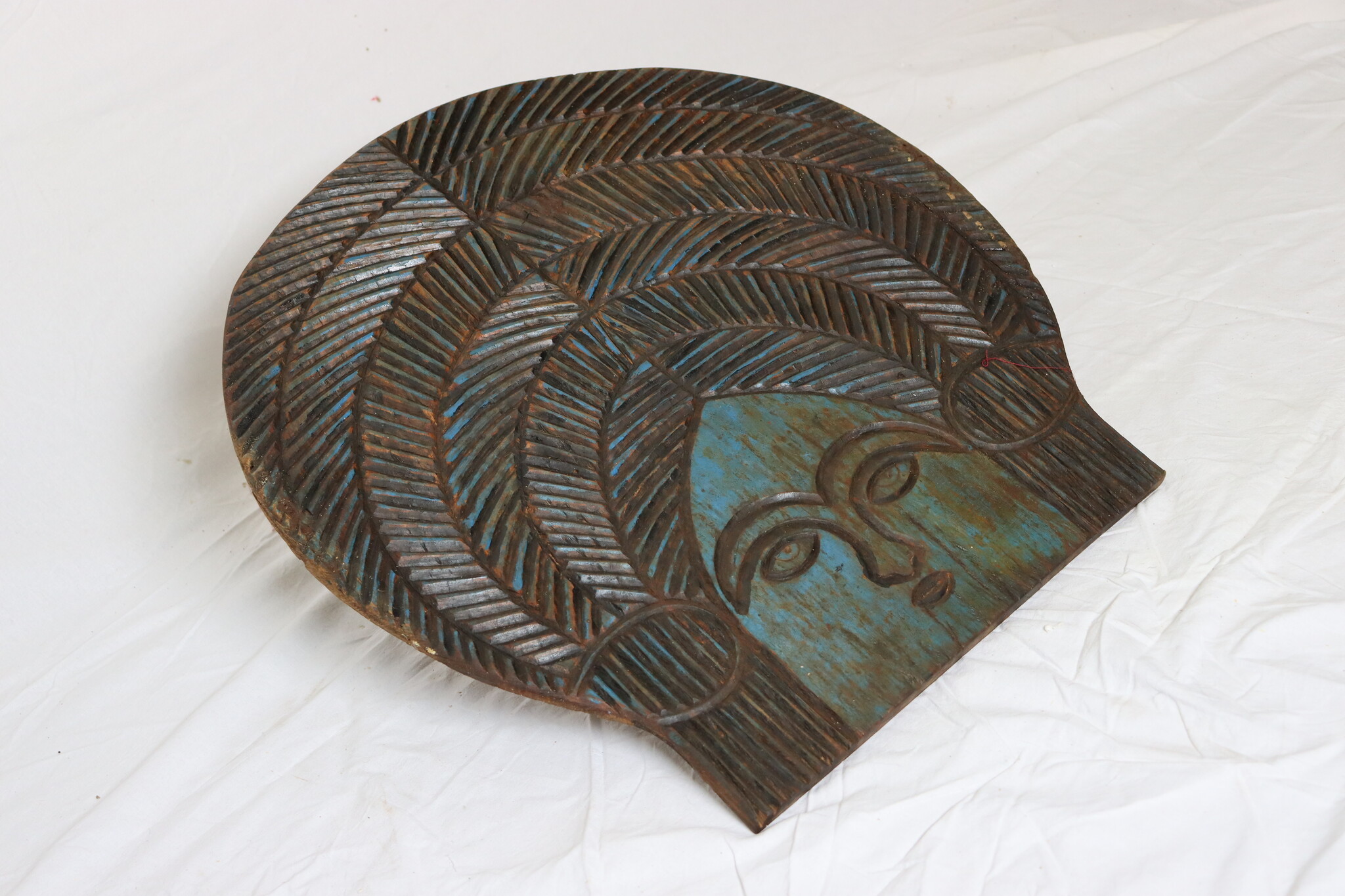 Vintag Handgeschnitzte wandrelief Wandbild WandKunst Skulptur aus Nuristan Afghanistan No:B