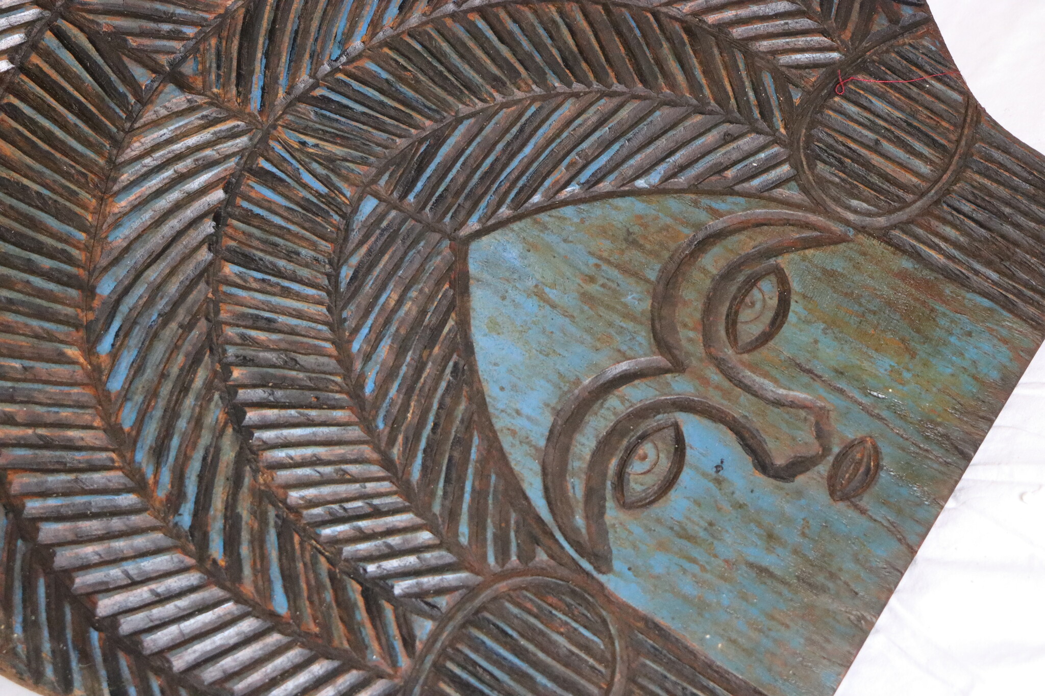 Vintag Handgeschnitzte wandrelief Wandbild WandKunst Skulptur aus Nuristan Afghanistan No:B