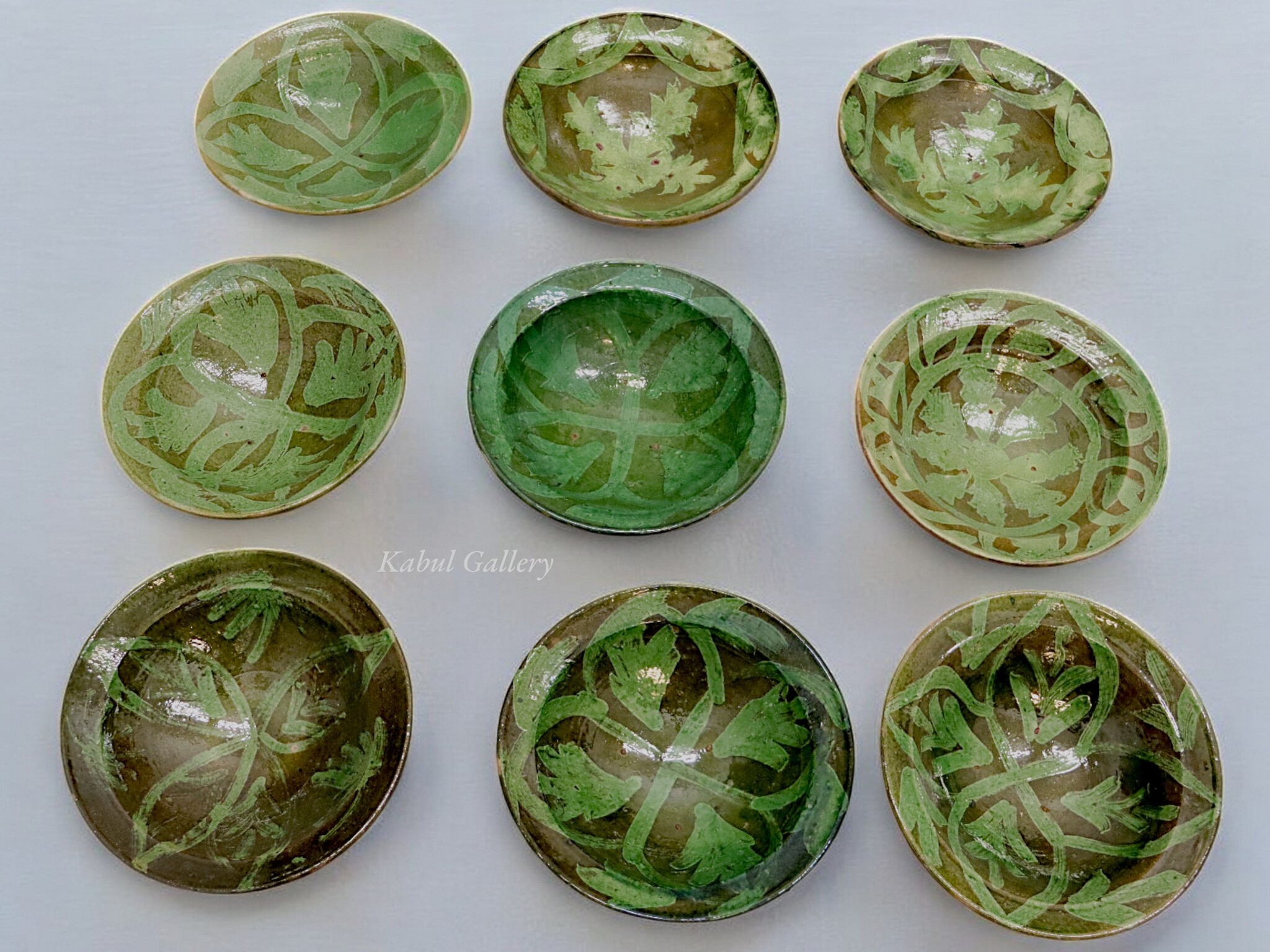 handmade Clay Bowls pottery bowl plate Dish from Swat valley Pakistan  south Afghanistan Green No:24