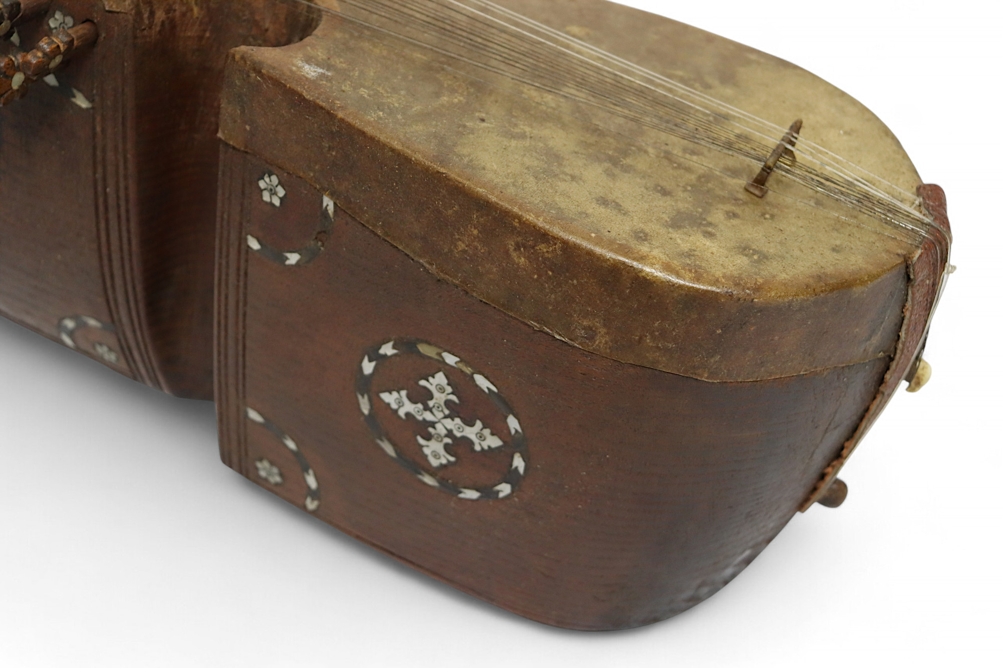 antique traditional folk musical instrument Afghanistan Rubab rabab rabab mother of pearl inlay 25-2