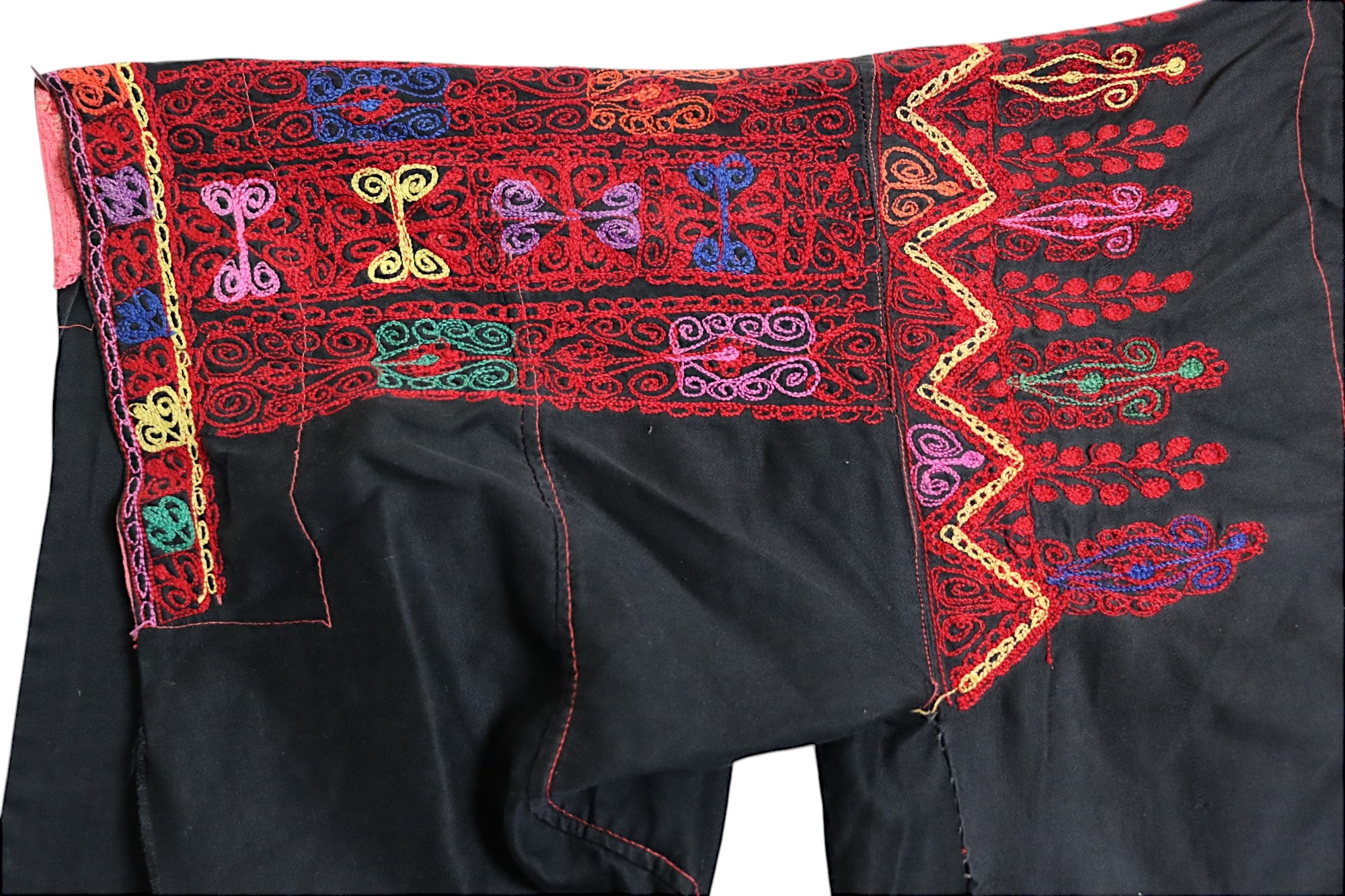 antique hand embroidered bedouin palestinian Ethnic thoub tunic dress Palestinian~SILK~WEDDING~Dress~1930-40's~Rare Museum Piece 25A