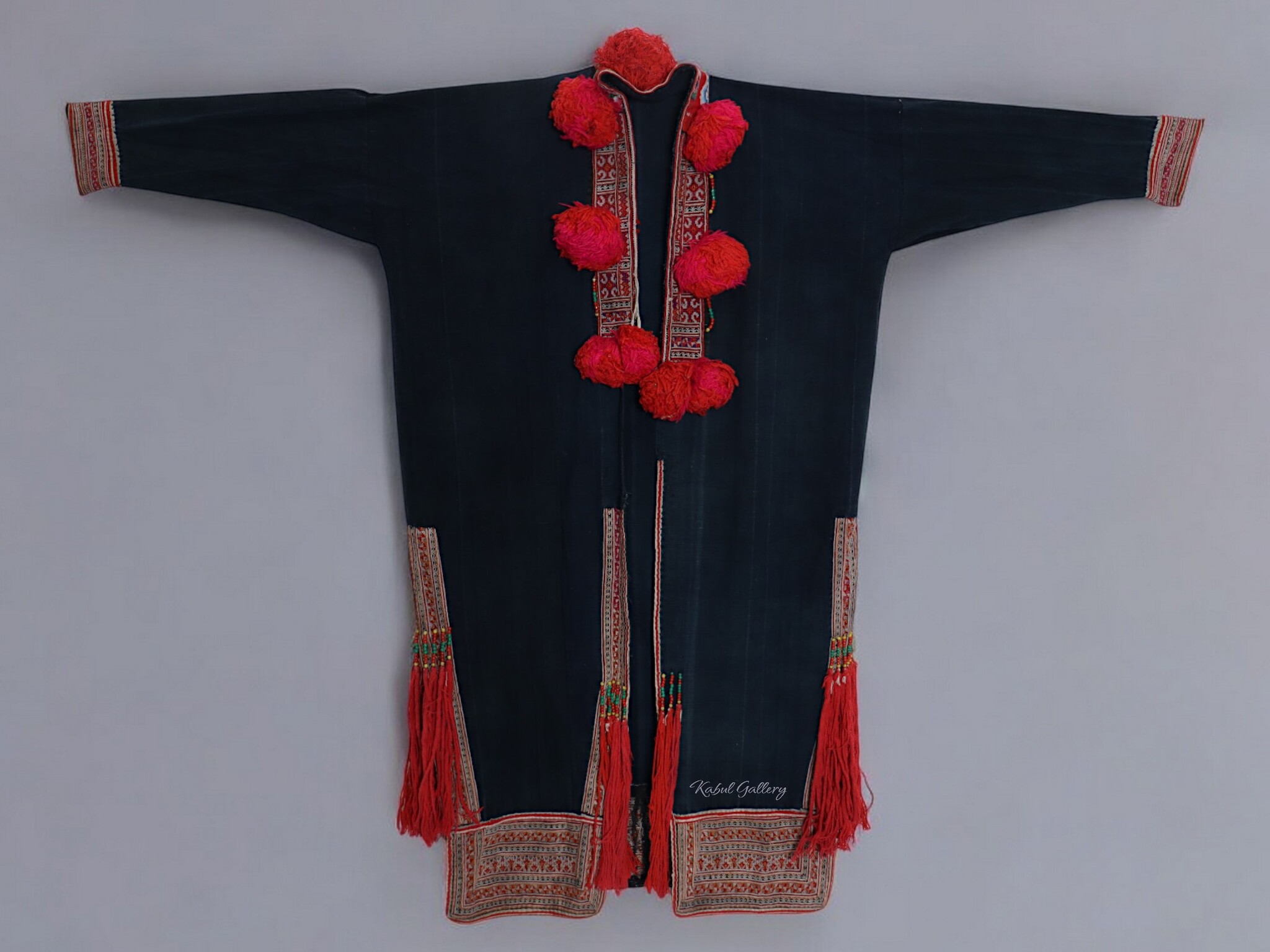 Vintage hand bestickte  Jacke  Mantel Kleid Stamm Akha  oder Hmong aus der Akha in Nordostasien thailand , Mitte des 20. Jahrhunderts Museum Quality