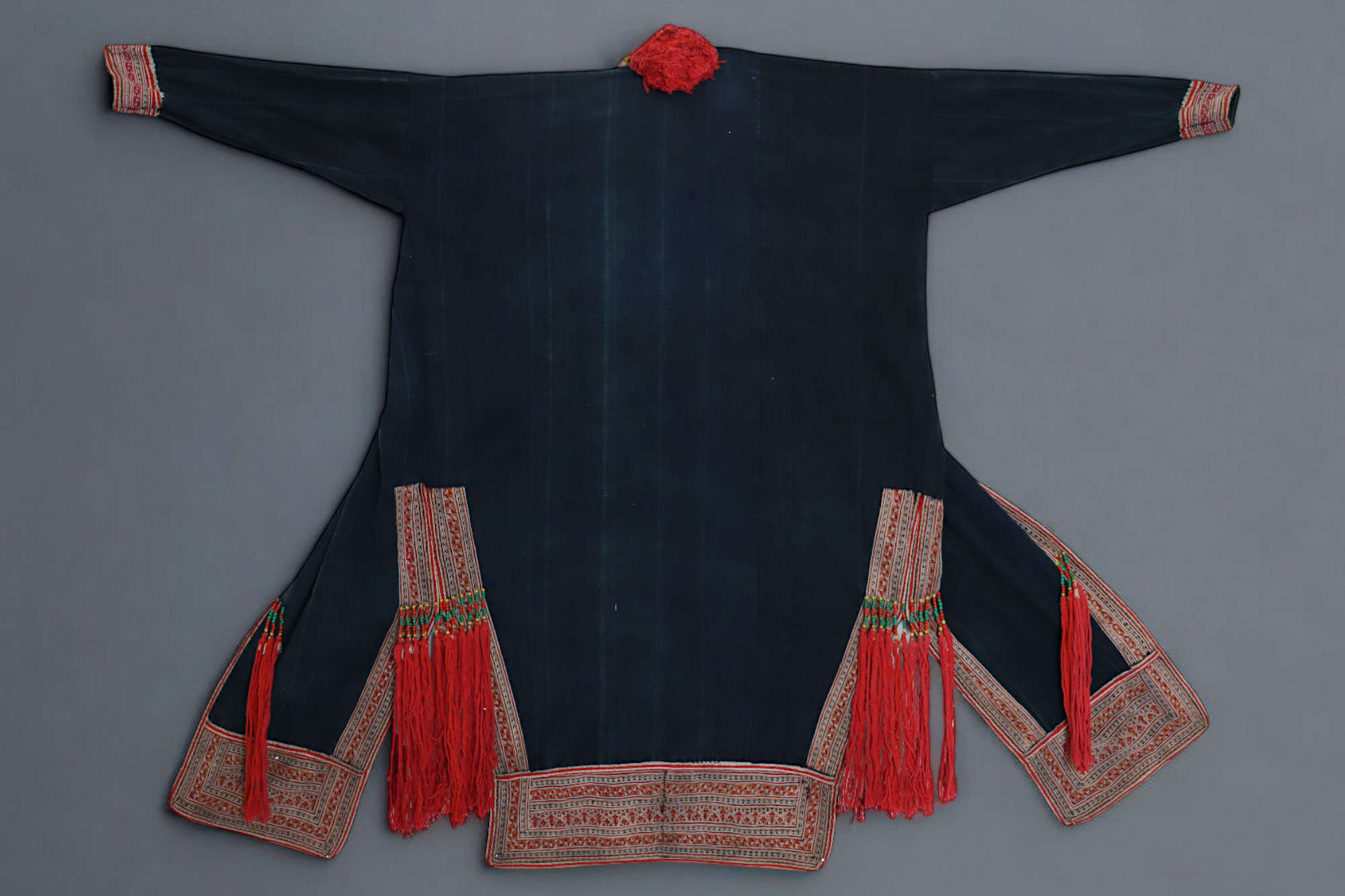 Vintage hand embroidered jacket coat dress tribe Akha or Hmong from   Northeast Asia Thailand , mid 20th century Museum Quality