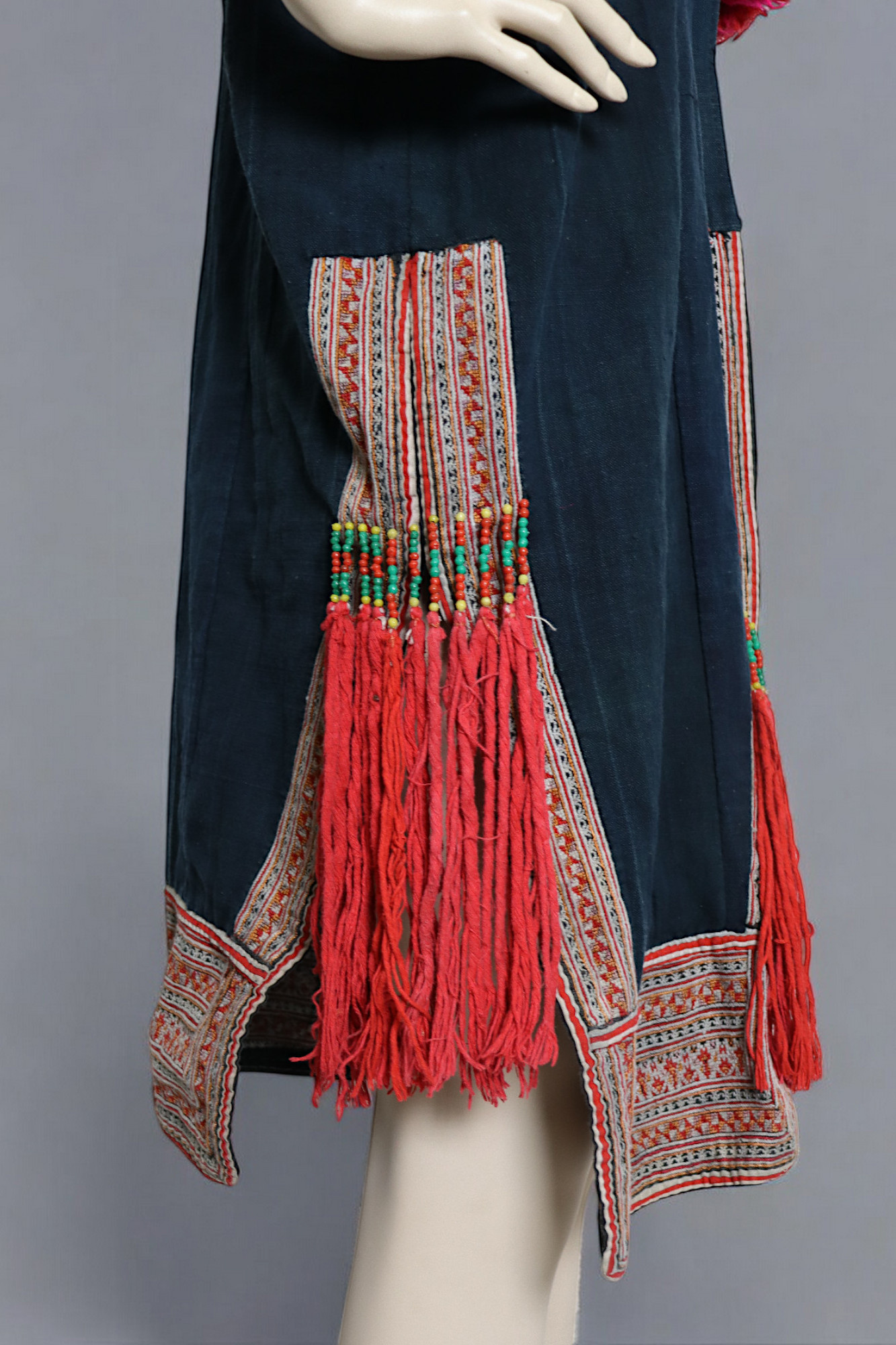 Vintage hand embroidered jacket coat dress tribe Akha or Hmong from   Northeast Asia Thailand , mid 20th century Museum Quality