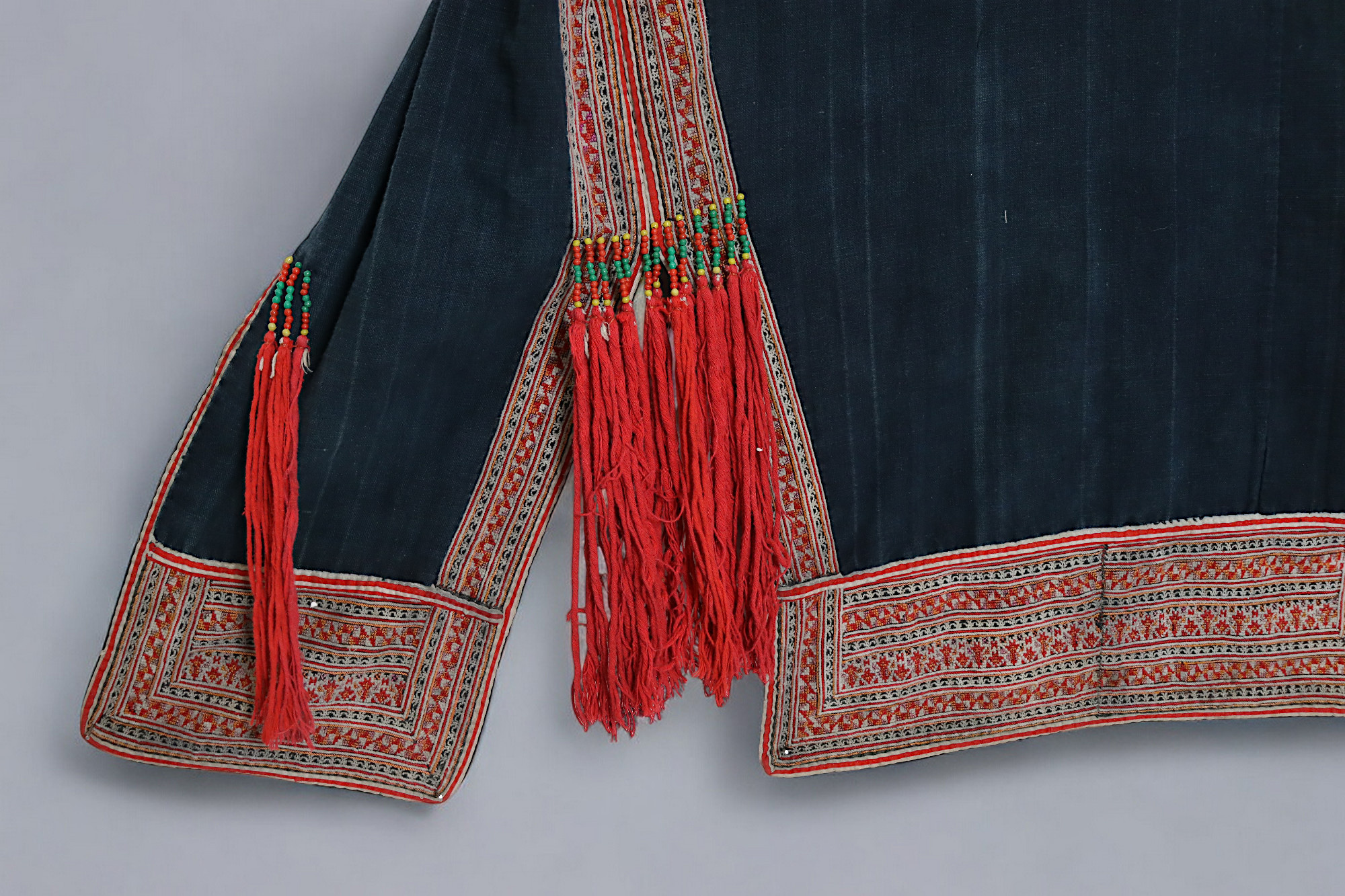 Vintage hand embroidered jacket coat dress tribe Akha or Hmong from   Northeast Asia Thailand , mid 20th century Museum Quality