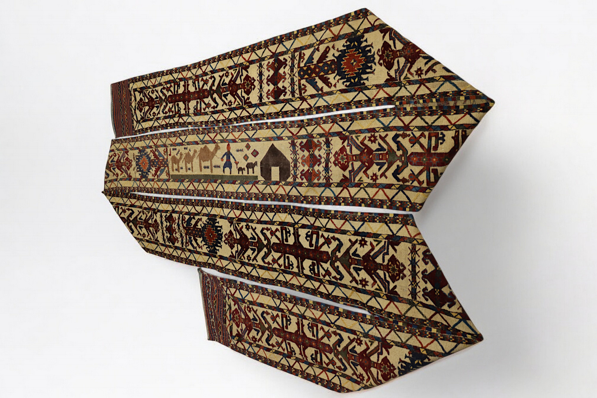 980 m x40 cm nomaden  Turkmen Buchara Jomud Kelim Jurte Zeltband