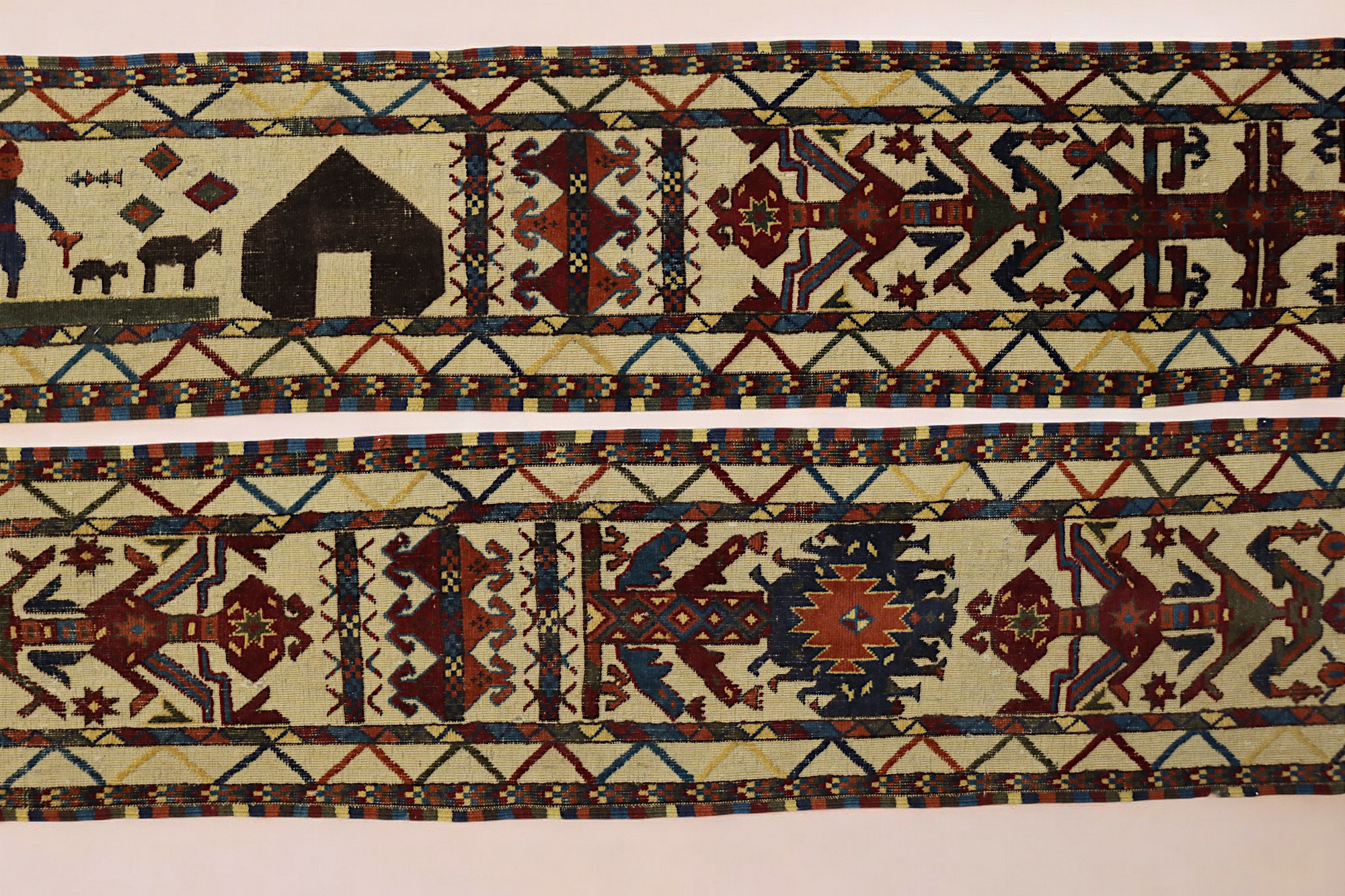 980 m x40 cm nomaden  Turkmen Buchara Jomud Kelim Jurte Zeltband