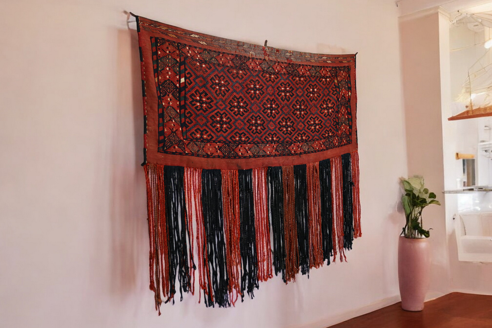 103x80 cm Antik und seltener Uzbek Nomaden Zelttasche tasche Torba aus Afghanistan jaller Turkmenistan Nr:117
