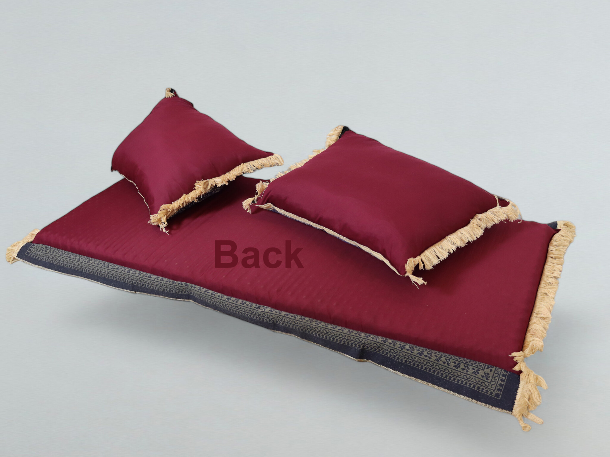 Set of 3 Pcs  1x Mattress  + 2x cushions orient Afghan nomad pillow rug seat floor cushion 1001-night Seating  majlis Toshak توشک  (Red23)