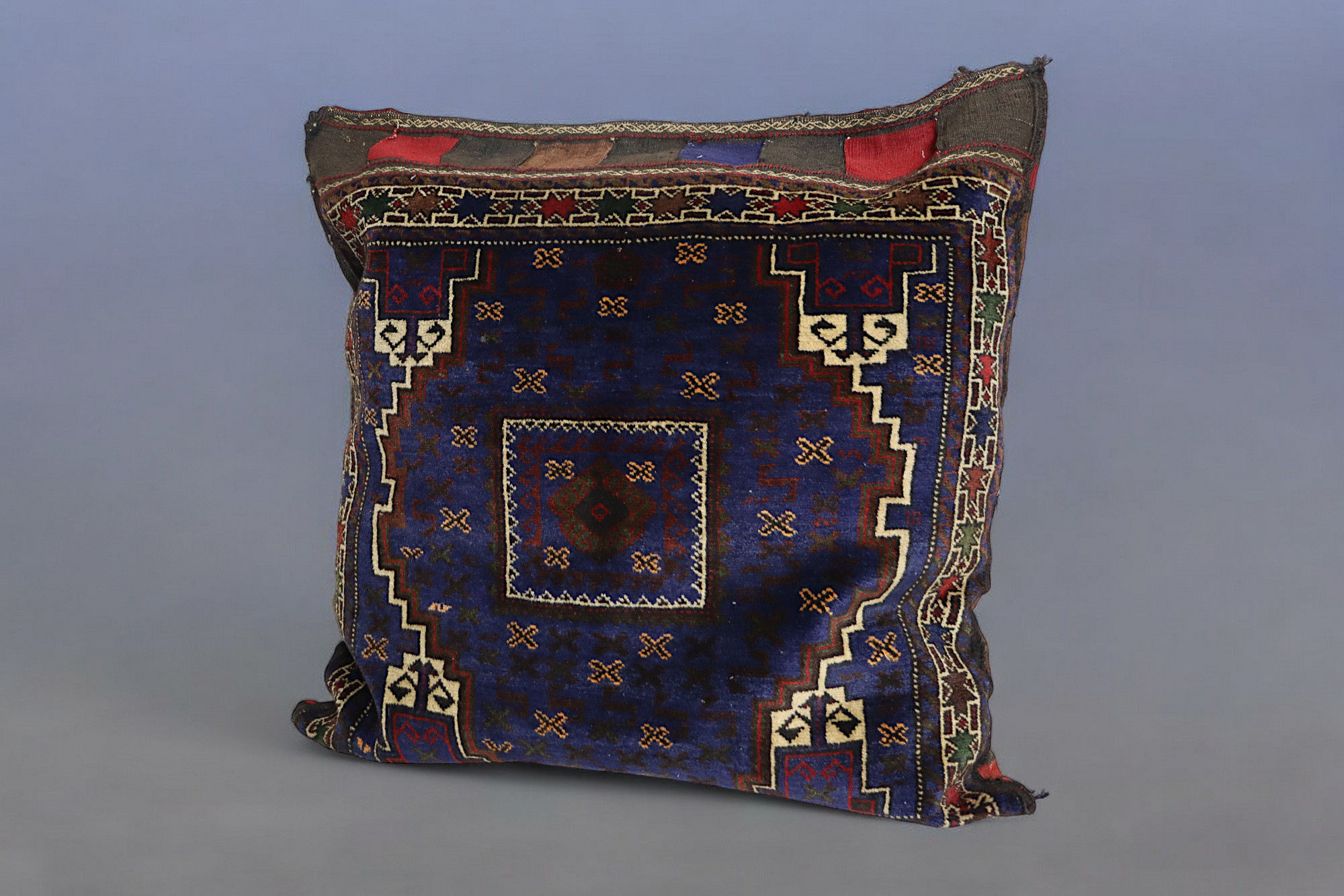 antique very rare Balochi nomadic carpet cushion orient nomad rug seat Bohemian Afghanistan pillow 21/7