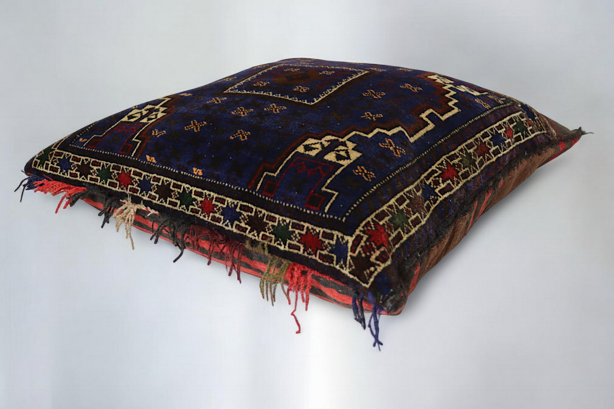 antique very rare Balochi nomadic carpet cushion orient nomad rug seat Bohemian Afghanistan pillow 21/7
