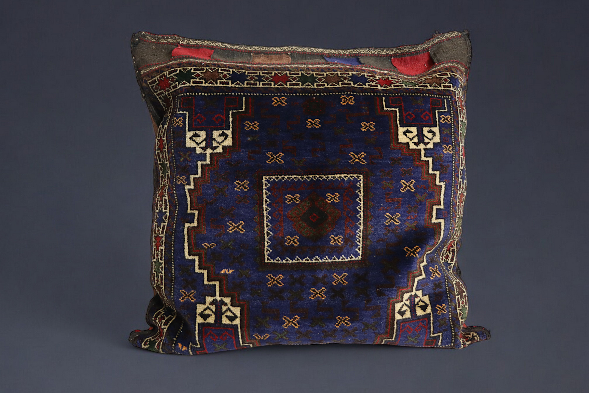 antique very rare Balochi nomadic carpet cushion orient nomad rug seat Bohemian Afghanistan pillow 21/7