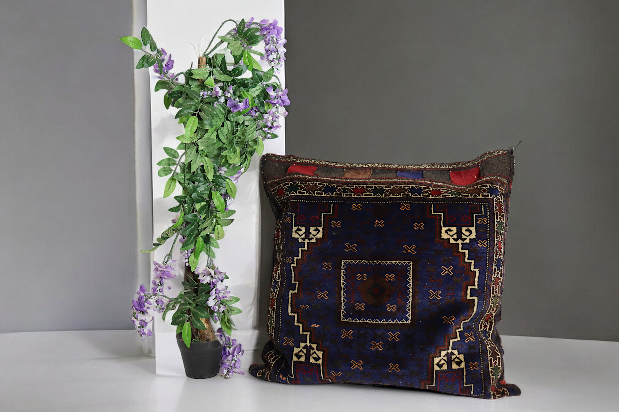 antique orient Afghan Beloch nomad rug seat cushions floor cushion Bohemian pillow. 21/7