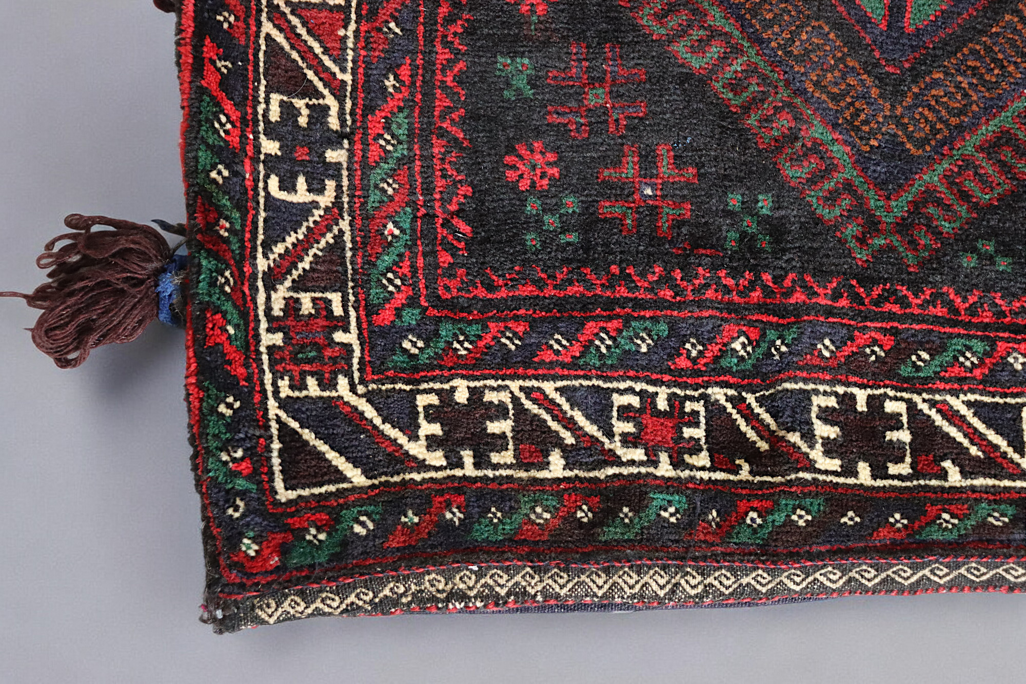 antique very rare Balochi nomadic carpet cushion orient nomad rug seat Bohemian Afghanistan pillow 21/1