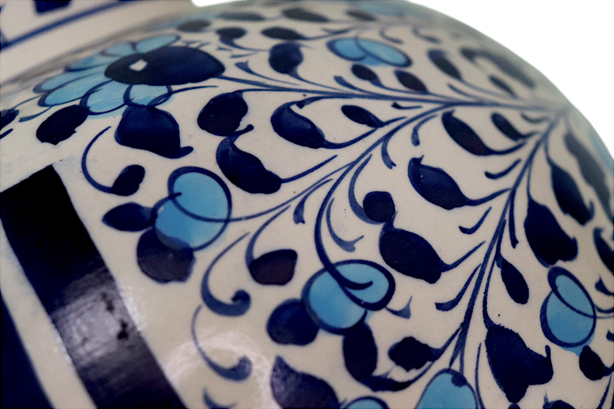 super large Multan ware Ceramic lamp base with islamic calligraphy blue and turquoise Iznik decoration بسم الله الرحمن الرحيم No: C