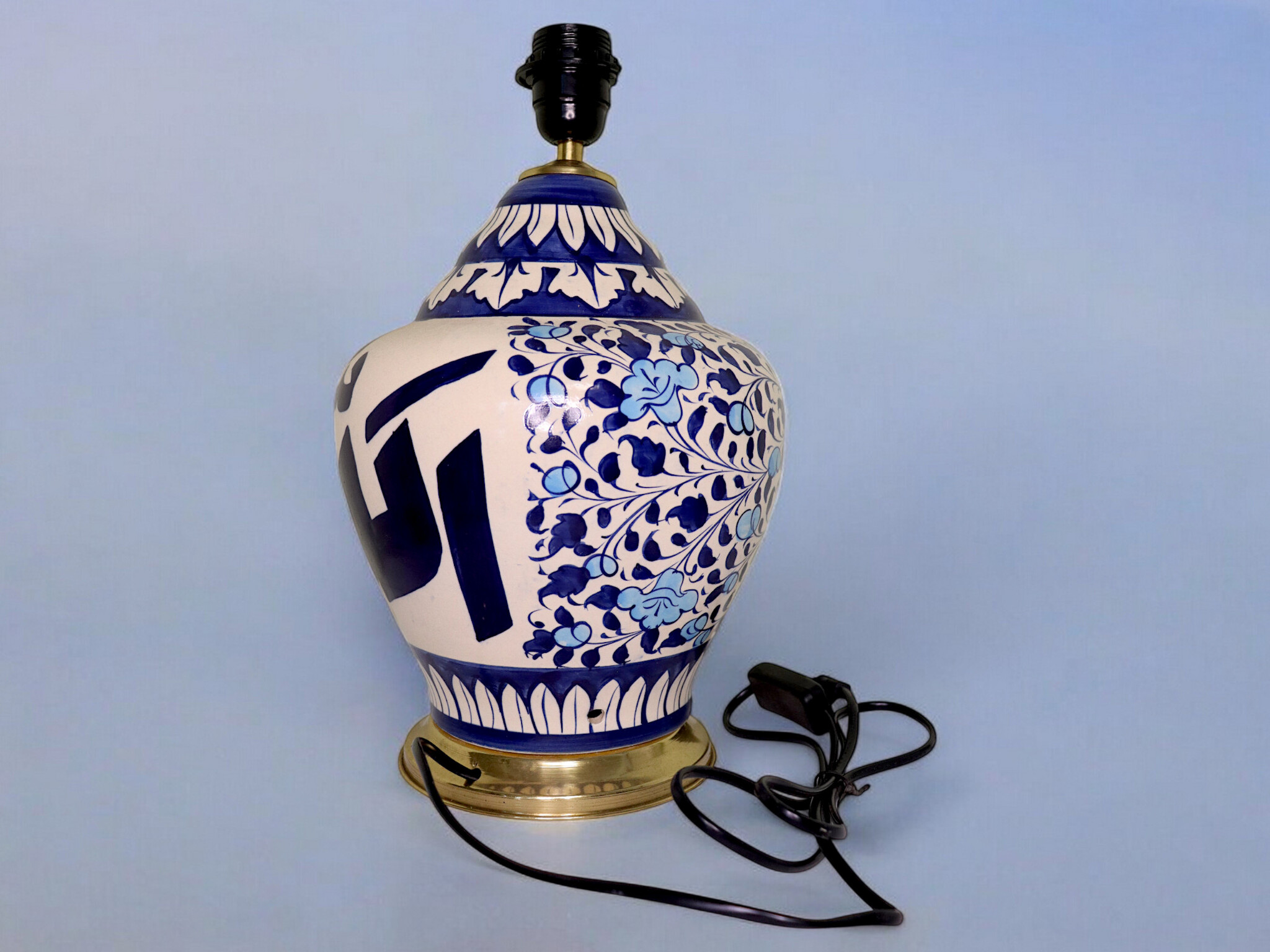 islamische handbemalte Keramik Lampenfuß aus Multan Iznik Lampe الله الصمد Nr: 25E