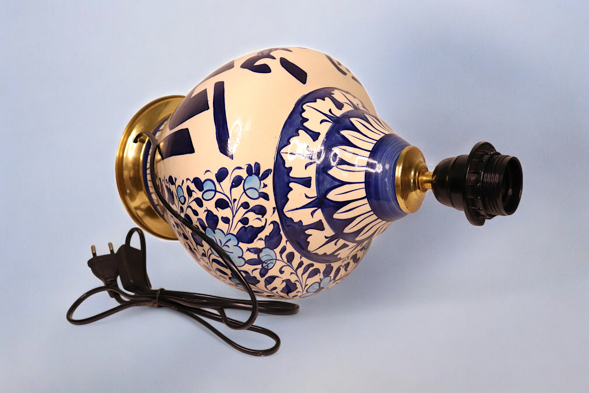 islamische handbemalte Keramik Lampenfuß aus Multan Iznik Lampe الله الصمد Nr: 25E