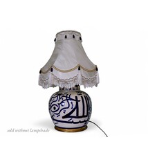 super large Multan ware Ceramic lamp base with islamic calligraphy blue and turquoise Iznik decoration اللهم صلي علي محمد وبارك وسلم No:25A