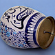 super large Multan ware Ceramic lamp base with islamic calligraphy blue and turquoise Iznik decoration اللهم صلي علي محمد وبارك وسلم No: 25A